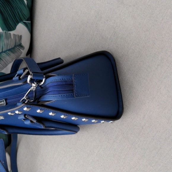 Michael Kors MD Studded TZ Satchel Handbag with Wallet Blue - Picture 7 of 12